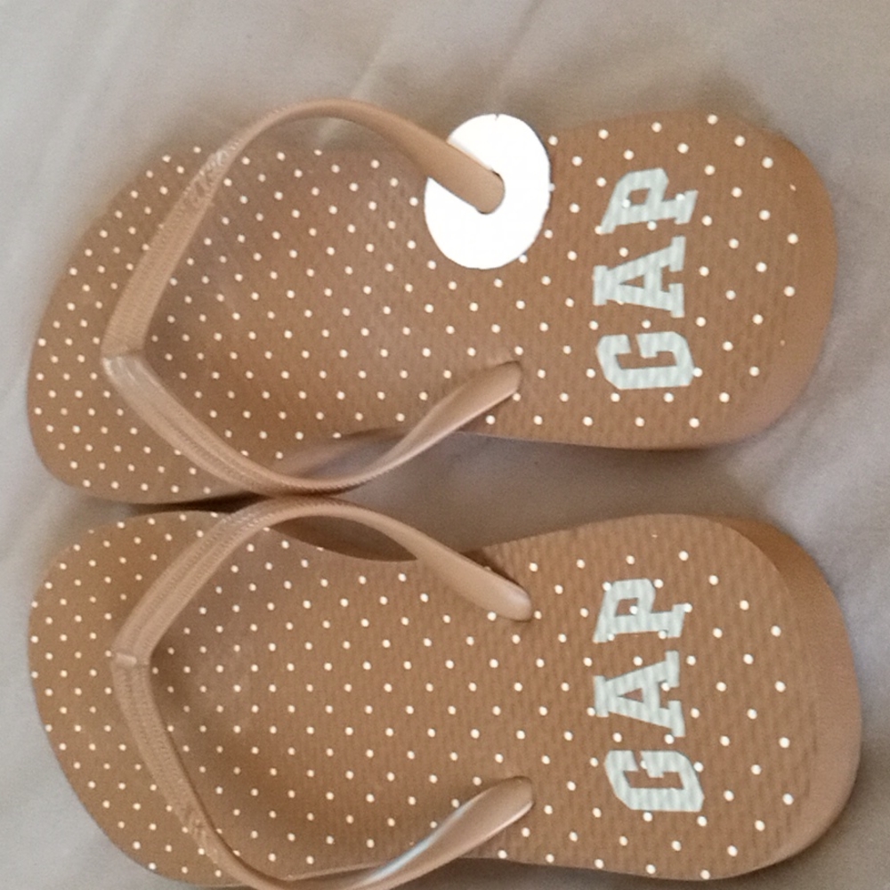 341 Brown Polka Dot Flip Flops Size 7-8
